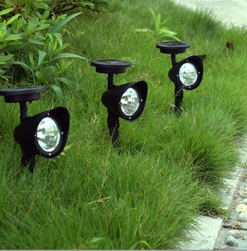 New Solar energy Solar Garden Lamp Spot Light Outdoor Lawn Landscape Path 3 LED Spotlight Black