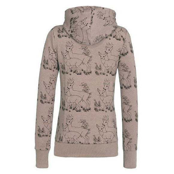 Deer Print Drawstring Womens Hoodie Sweatshirt - MeetYoursFashion - 5