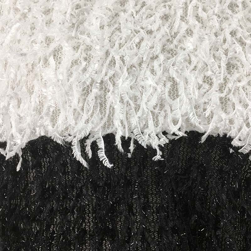Colorbloock Fringe Crochet Cropped Sweater