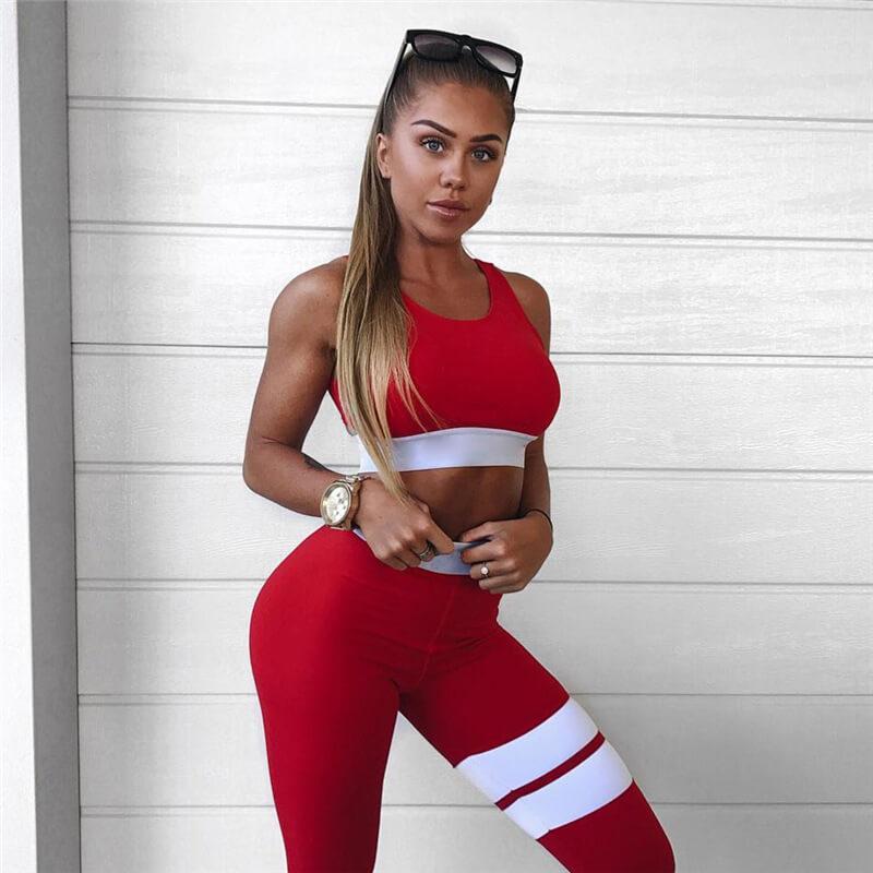 Casual Tank Top Stripes High Waist Bodycon Skinny Pant Sets