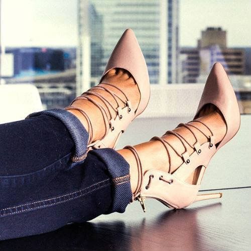 Low Cut Pointed Toe Straps Stiletto High Heel Party Shoes