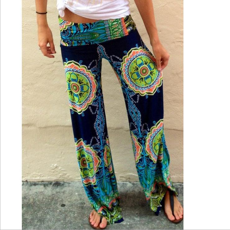 Straight Flower Print Casual Empire Long Pants - Meet Yours Fashion - 3