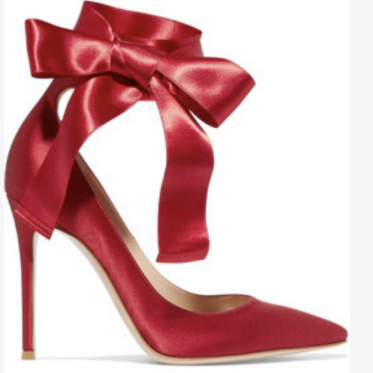 Red Closed Toe High Heel Sandals
