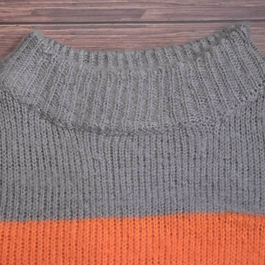 Turtlenenck Colorblock Long Sleeve Knit Sweater