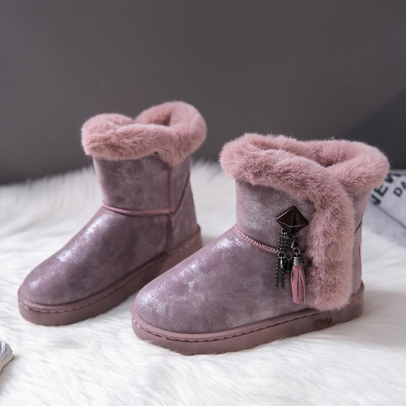  Winter Fur Snow Lace up Ankle Boots