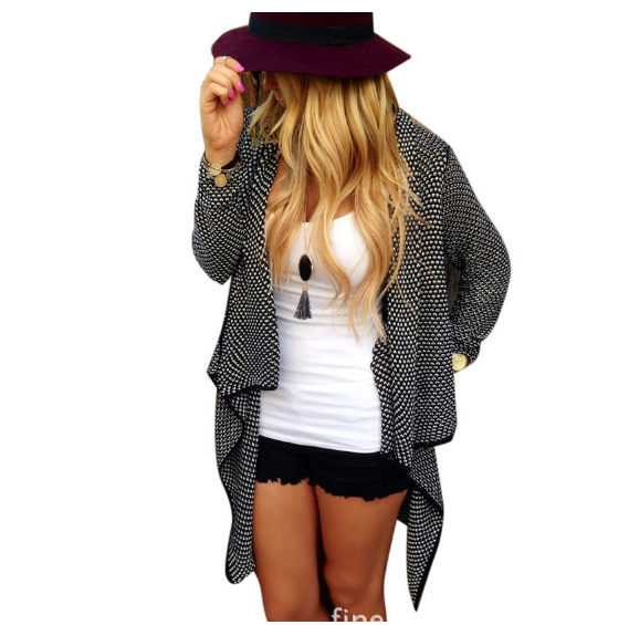 Cardigan Knit Asymmetric Lapel Loose Sweater - Meet Yours Fashion - 2
