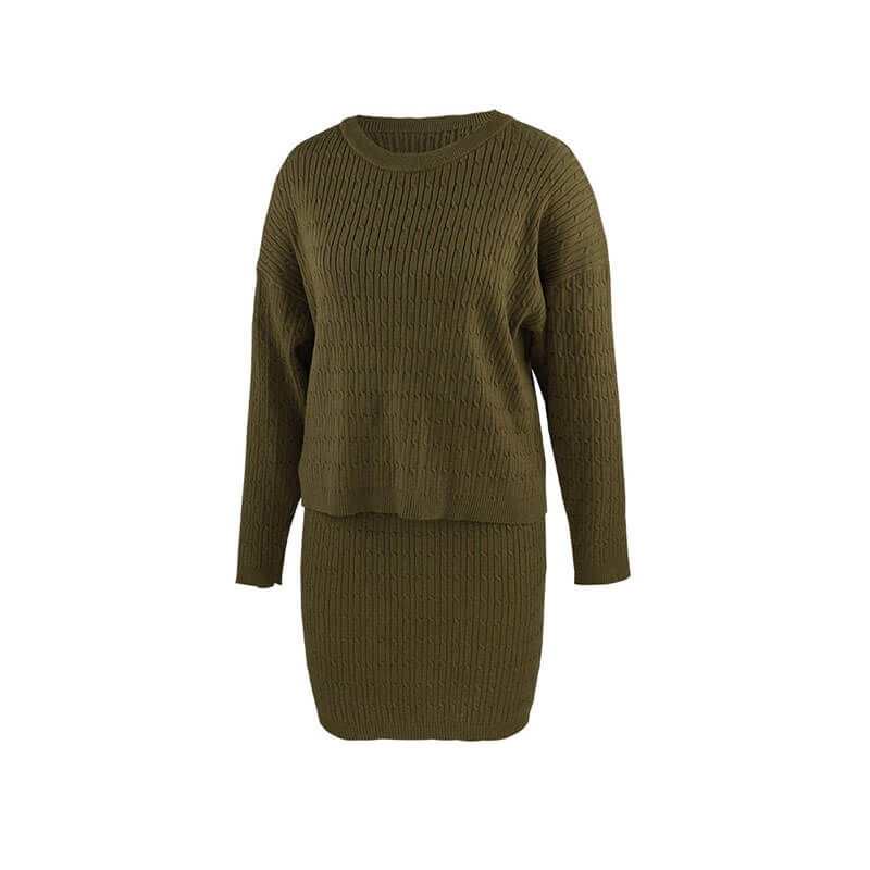 OL Ribbed Sweater Short Dress