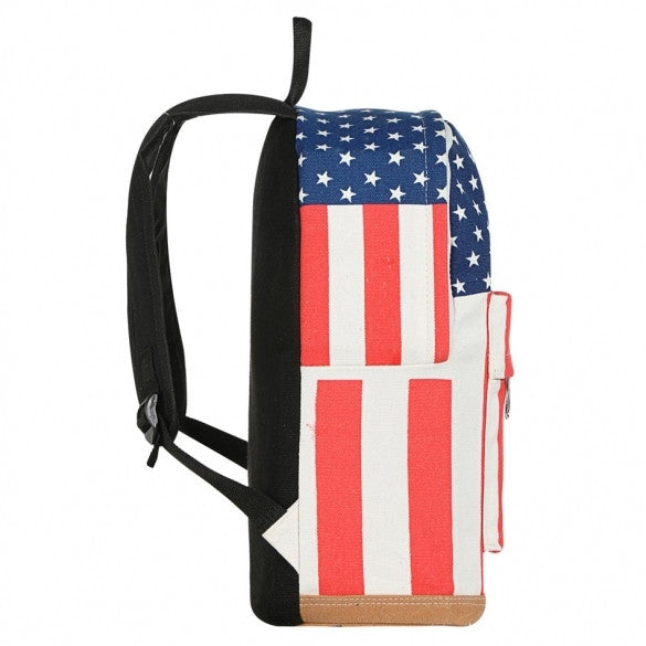 Fashion Unisex Canvas Punk School Book Campus Bag Backpack UK US Flag