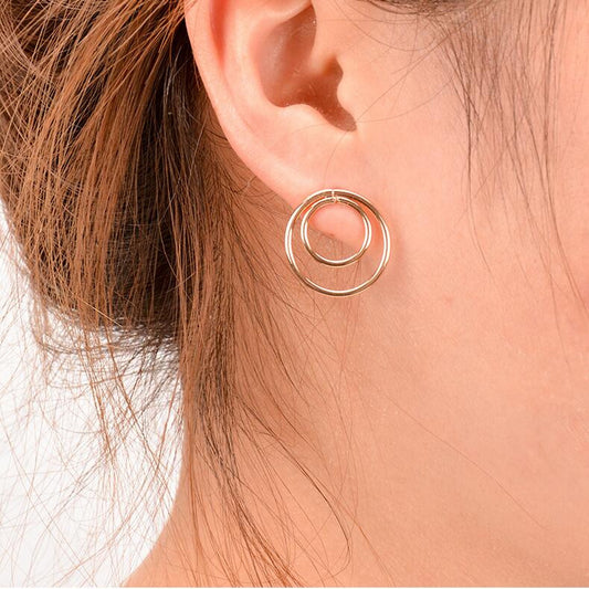 Personality Contracted Big Small Ring Earrings