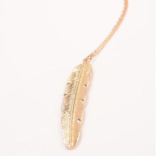 Metal Feather Women's Short Necklace
