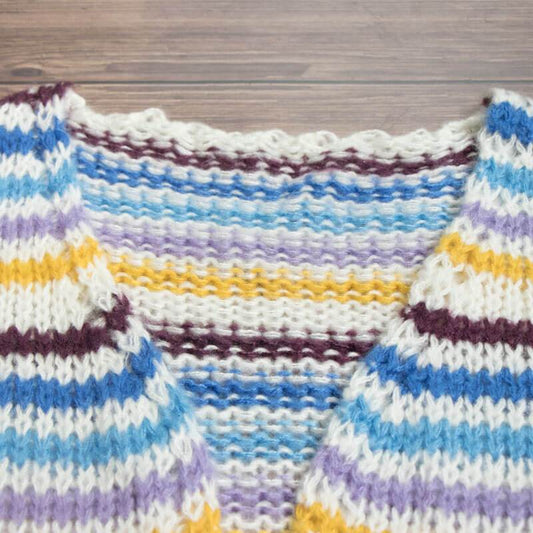 Colorblock Striped Knit Cardigan Sweater