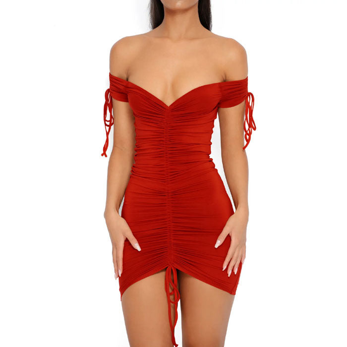 Party Strapless Stretch Bodycon Ruched Dress