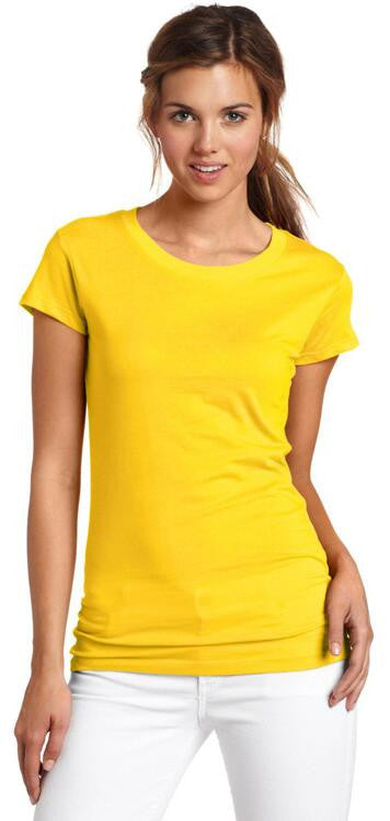 Fashion Pure Color Short Sleeve Scoop Cotton T-Shirt