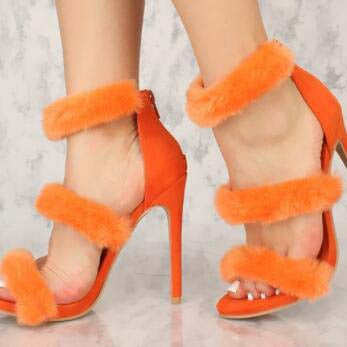 Summer Fur High Heel Dress Sandals