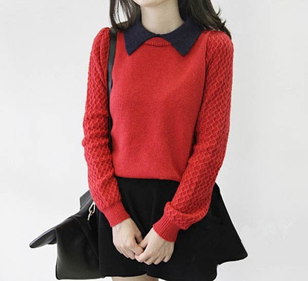False Two Pieces Pullover Sweater - MeetYoursFashion - 1