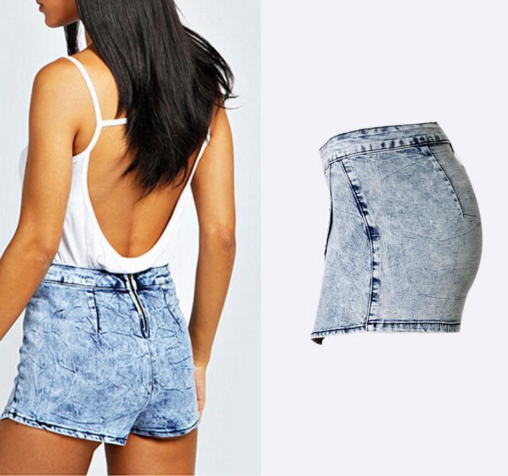 Summer Crossover Irregular Casual Denim Skirt Shorts - Meet Yours Fashion - 4