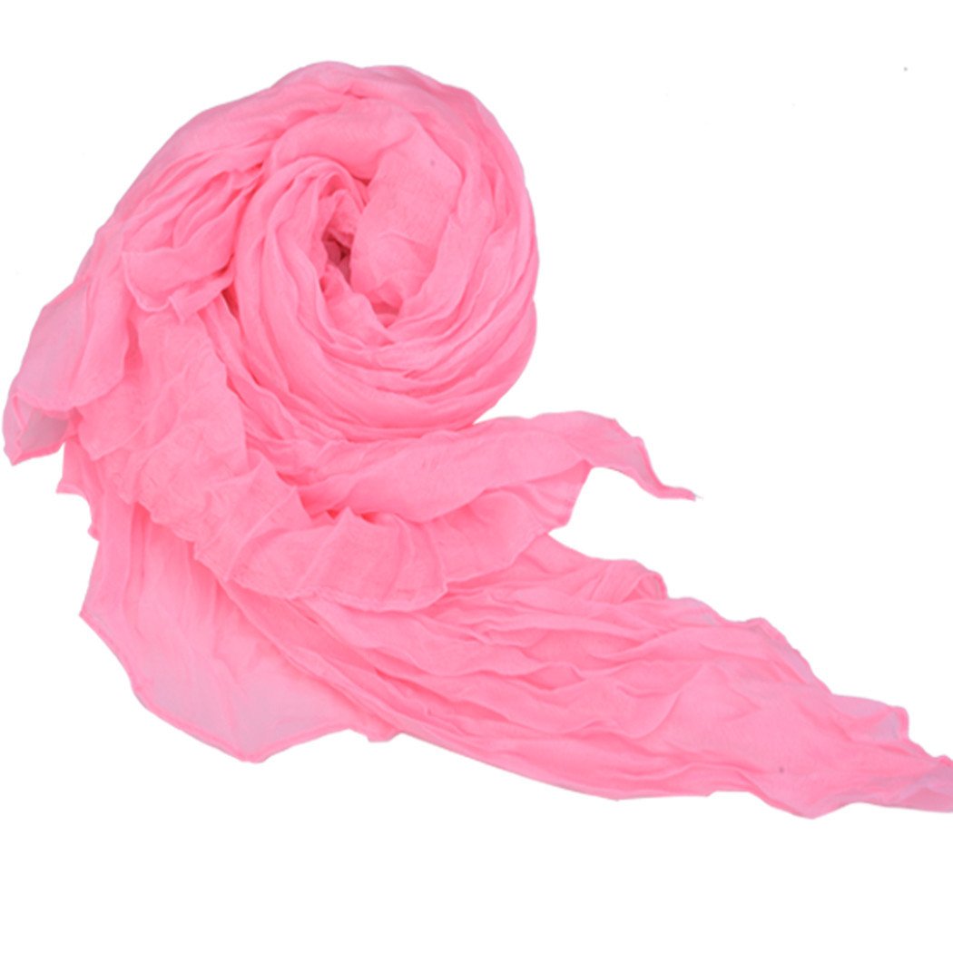 Long Crinkle Scarf Wraps Soft Shawl Stole Pure Color - MeetYoursFashion - 3