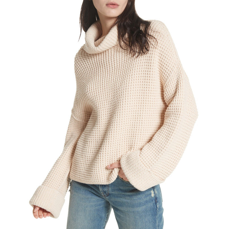 Loose Knitted Women's Sweater Pullover Thickened Solid-Color Underwear Knitwear