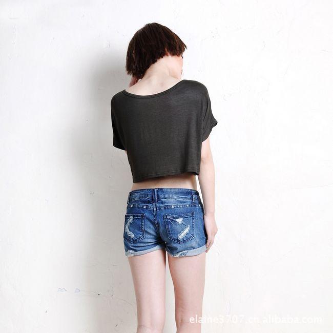 Scoop Casual Short Sleeve Pocket Short Midriff-baring T-shirt - Meet Yours Fashion - 14
