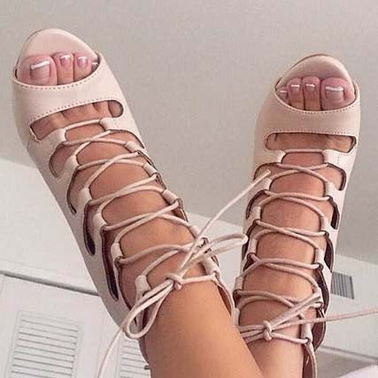 Leather High Heel  Strappy Ankle Sandals