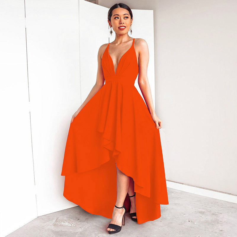 Low High Backless Sling Dress