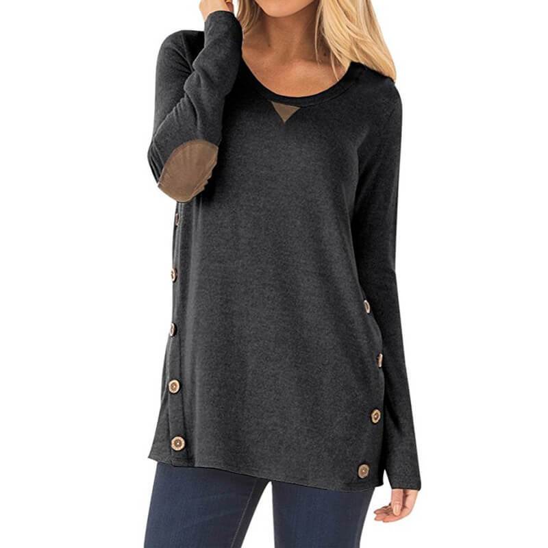 Button Loose Long Sleeves Blouse