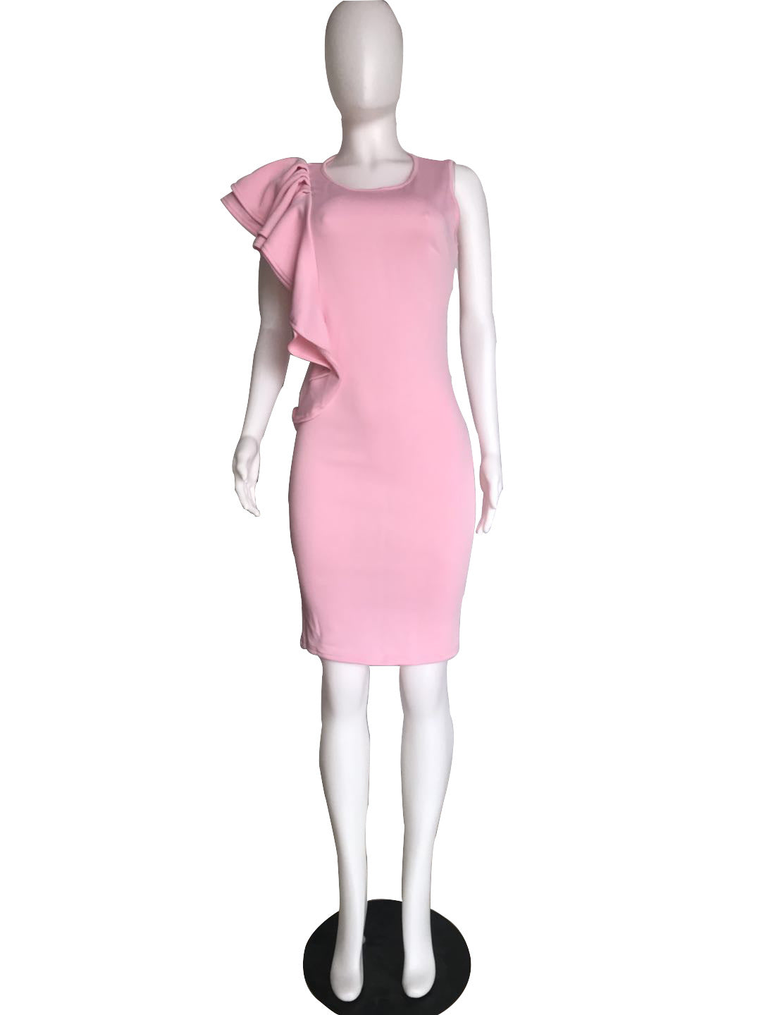 Wave-selvedge Bright Candy Color Women Slim Knee-length Dress
