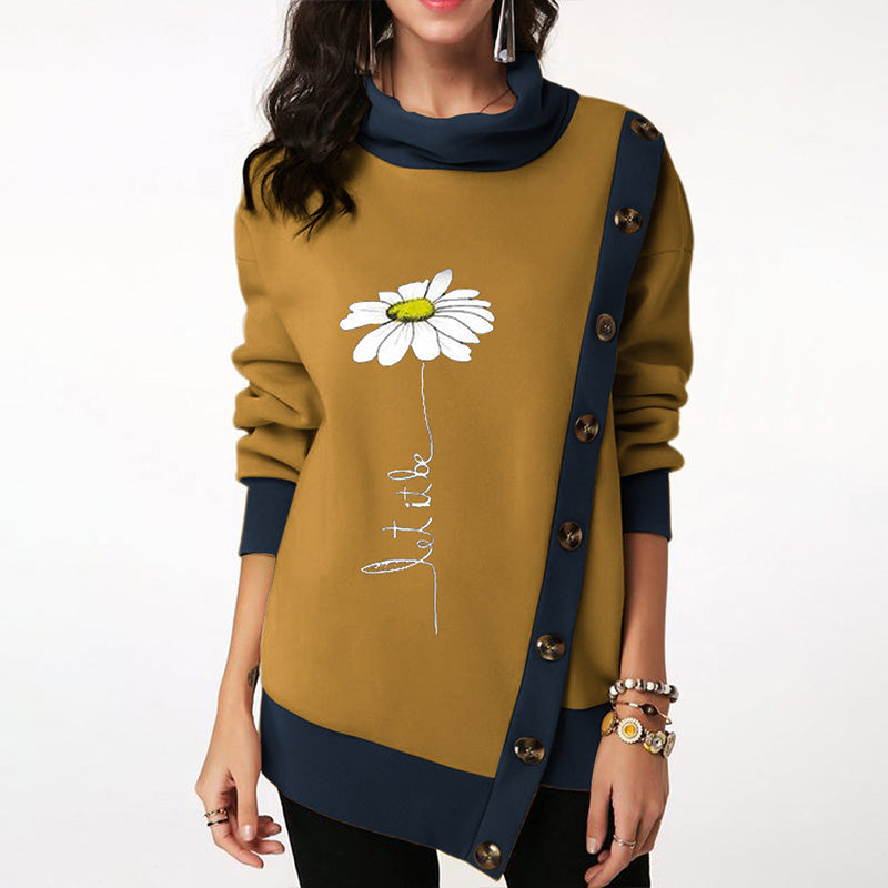 Pullover Print Irregular Scarf Sweatshirts