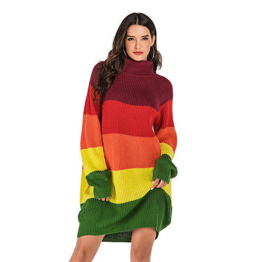 Rainbow Colorblock Oversized Sweater