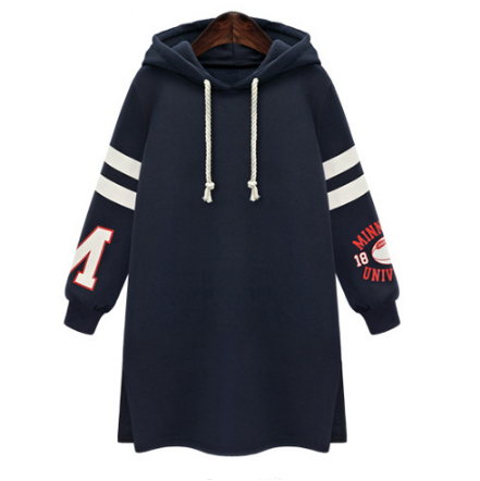 Long Slim Pullover Hooded Print Hoodie - Meet Yours Fashion - 2