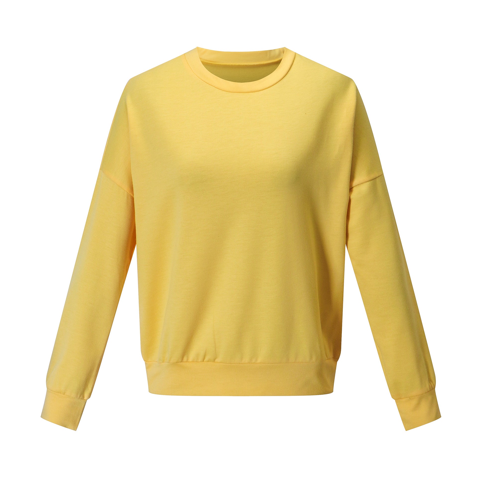 Solid Color Women Loose Sweatshirt