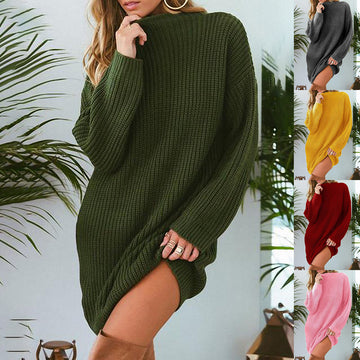 2018 Autumn Winter Candy Color Long Loose Sweater