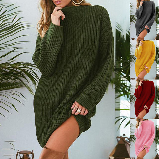 Autumn Winter Candy Color Long Loose Sweater