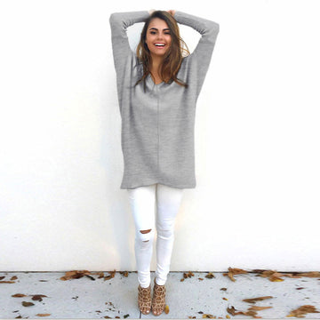 Fashion V-Neck Long-Sleeve Sweater