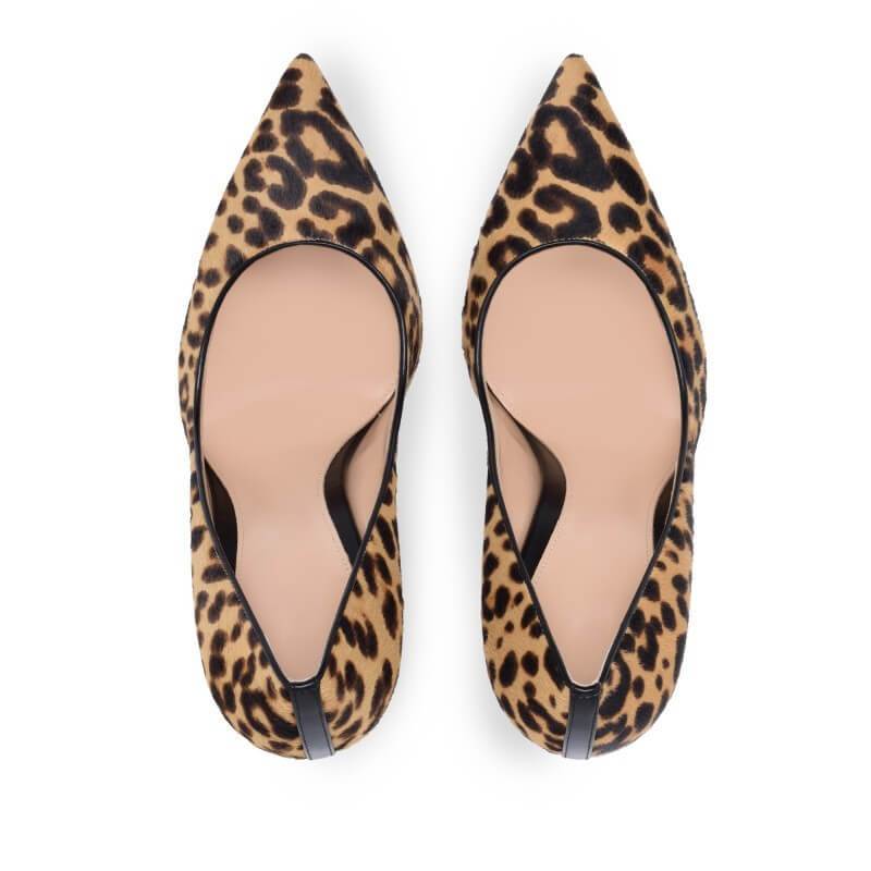 Sexy Suede Leopard Pointed Toe Stiletto Heel Pumps