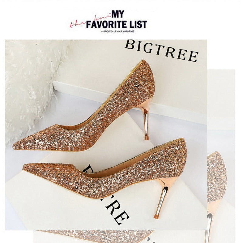 Sexy and Slimming Women's Fashion Glitter Party Shoes