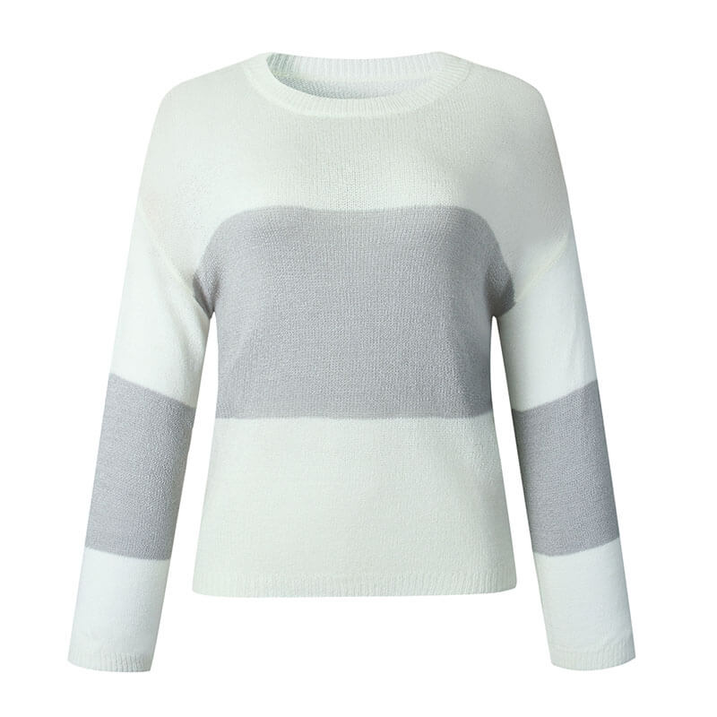 Colorblock Loose Pullover Sweater