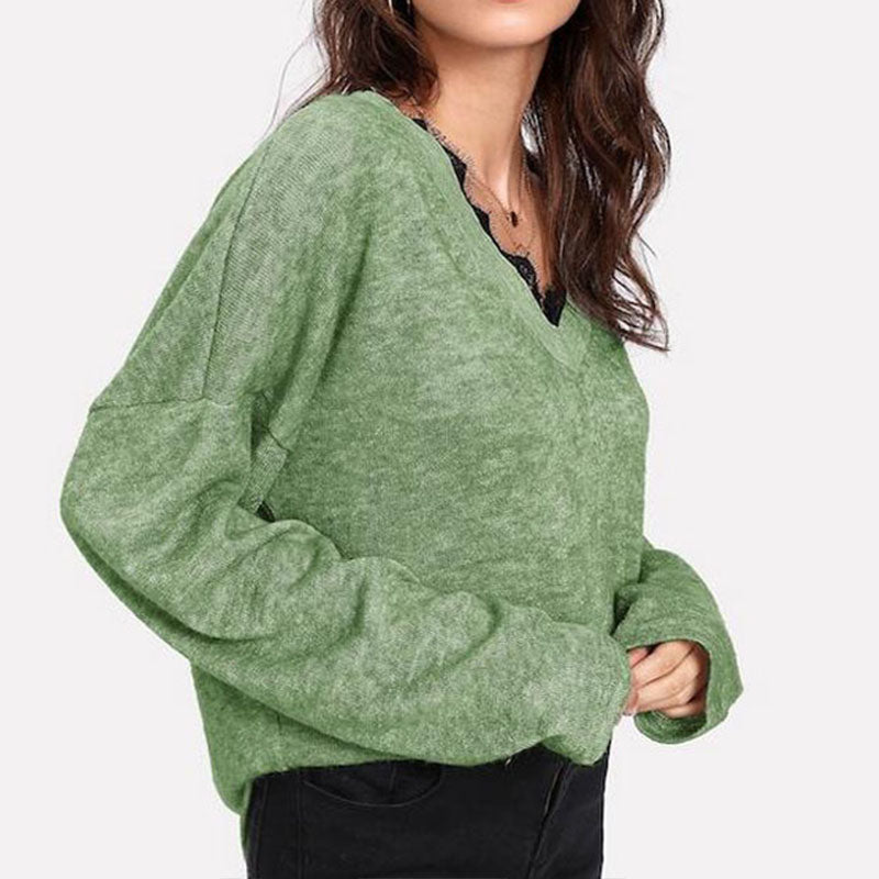 Lace Splice Thin Sweater