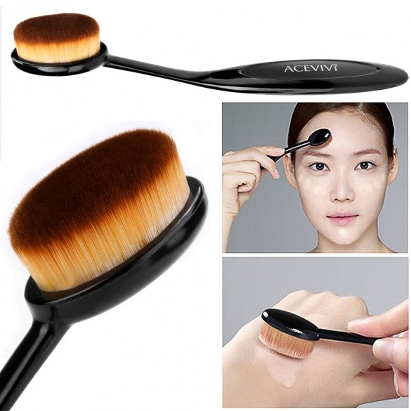 ACEVIVI Cosmetic Tool Makeup Face Powder/ Blush Brush + Puff Sponge + Makeup Brush Cleaner