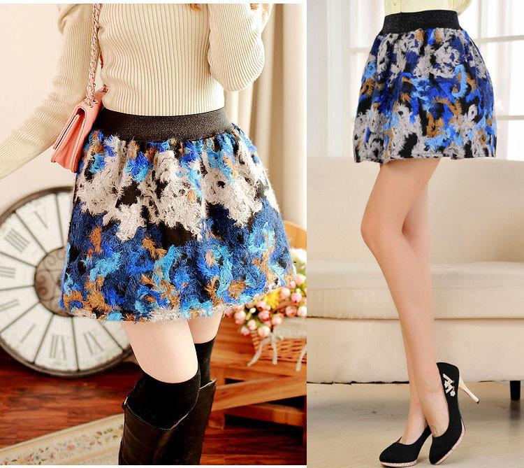 Winter Vintage Ball Gown Floral Short Wool Blend Skirt - MeetYoursFashion - 4