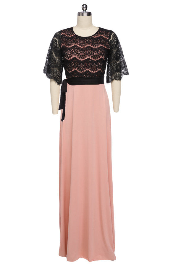 Lace Floral Mesh Long Maxi Party Dress - MeetYoursFashion - 5