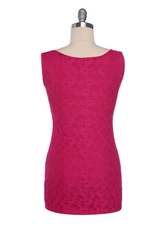 Red Lace Sleeveless Bodycon Short Party Mini Dress - MeetYoursFashion - 3