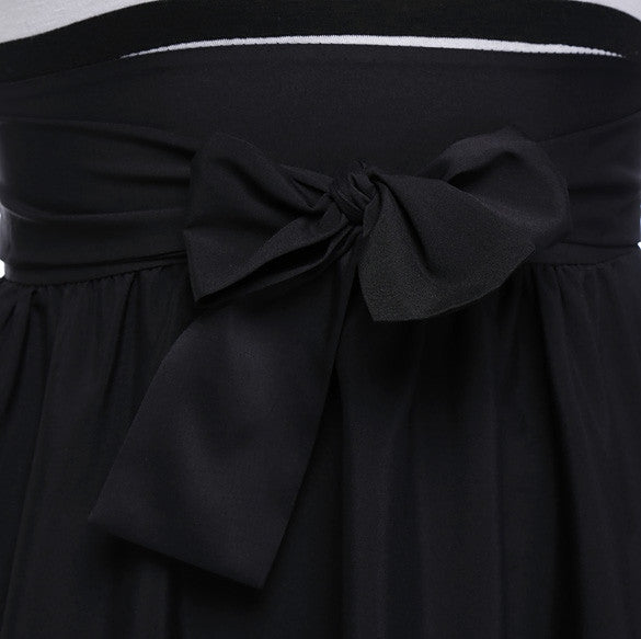 Half Sleeves Off Shoulder Stripe Stitching Short Dress - MeetYoursFashion - 7