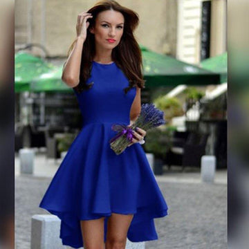 Pure Candy Color Irregular High Waist Short Dress - Meet Yours Fashion - 1