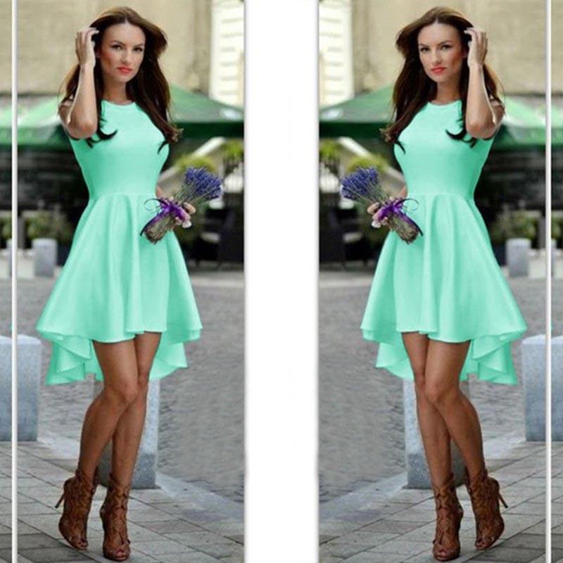 Pure Candy Color Irregular High Waist Short Dress - Meet Yours Fashion - 9