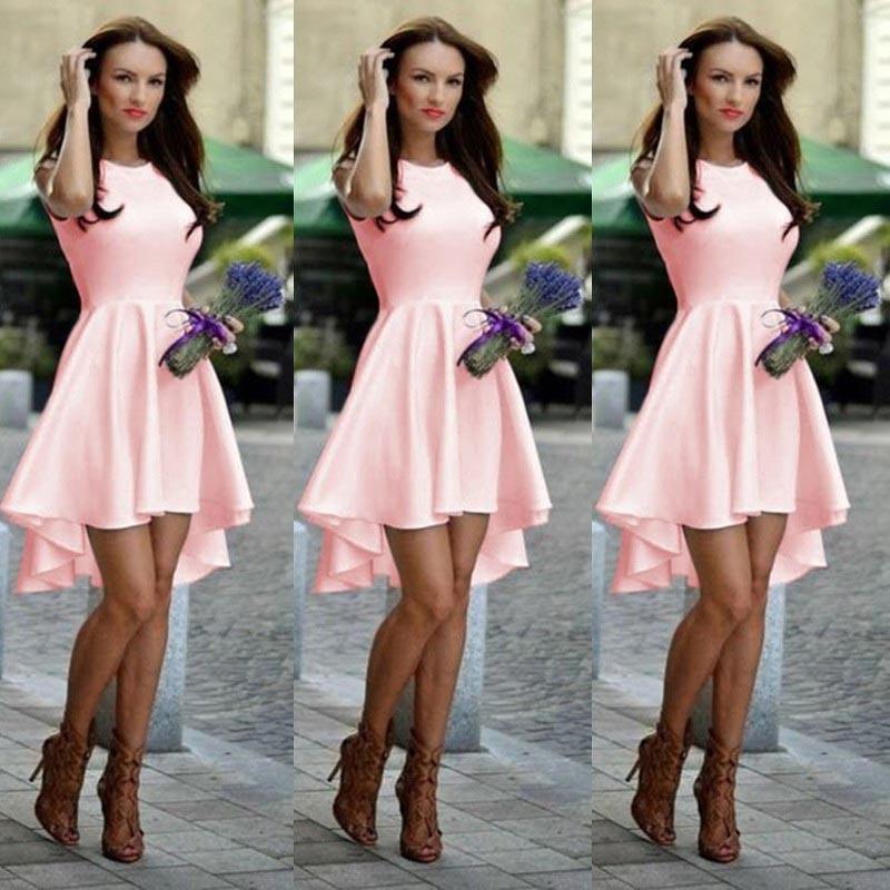 Pure Candy Color Irregular High Waist Short Dress - Meet Yours Fashion - 3