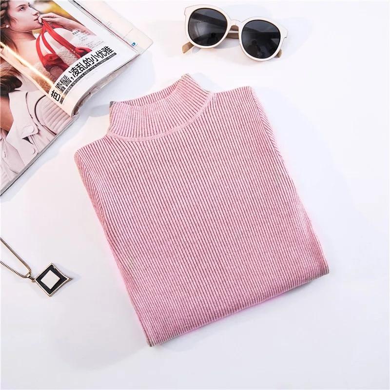 New-Coming Autumn Winter Turtleneck Pullovers Sweaters Primer Shirt Long Sleeve Short Korean Slim-Fit Tight Sweater
