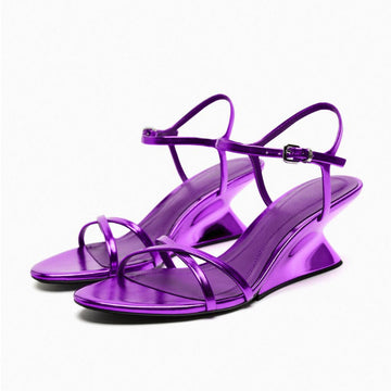 Purple Slope and Soft Open Toe Stylish and Versatile Fairy Shoes