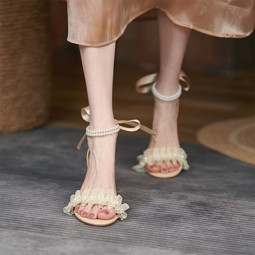 Summer Must Have Versatile Transparent Strap Fairy Stiletto Heels Sandals