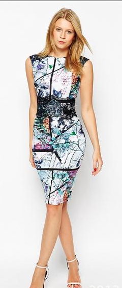 Sexy Digital Print Sleeveless Bodycon A-line Scoop Knee-length Dress - Meet Yours Fashion - 2